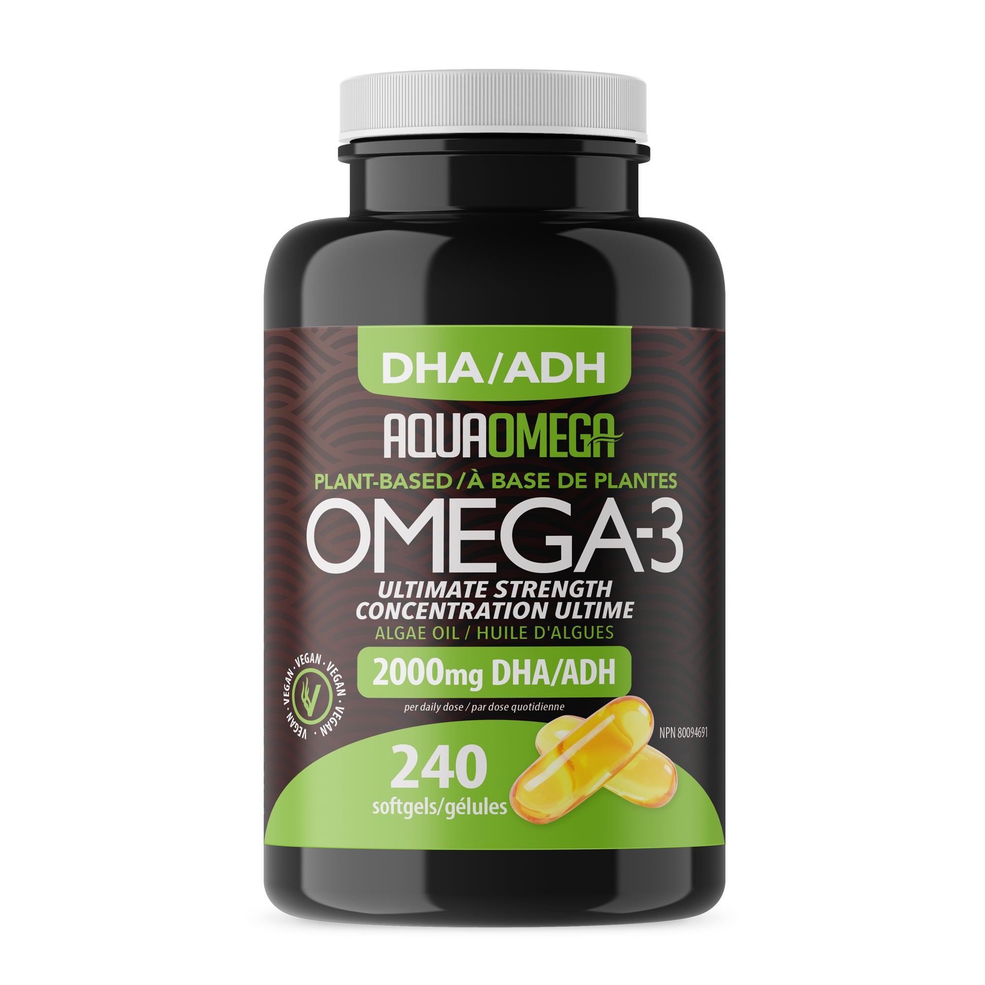 AquaOmega Plant-Based DHA Omega-3 front label